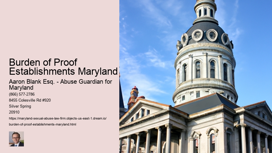 Burden of Proof Establishments Maryland